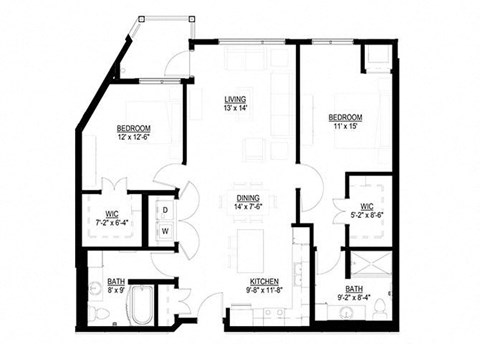 2 Bedroom Floor Plan